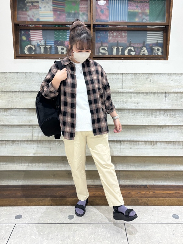 チェックドルマンシャツ###