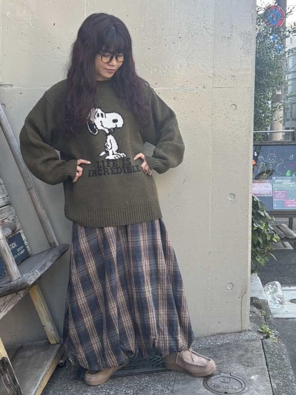 スヌーピーニットで、気分ほっこり