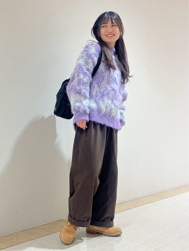 シャギーニットは一枚でおしゃれ